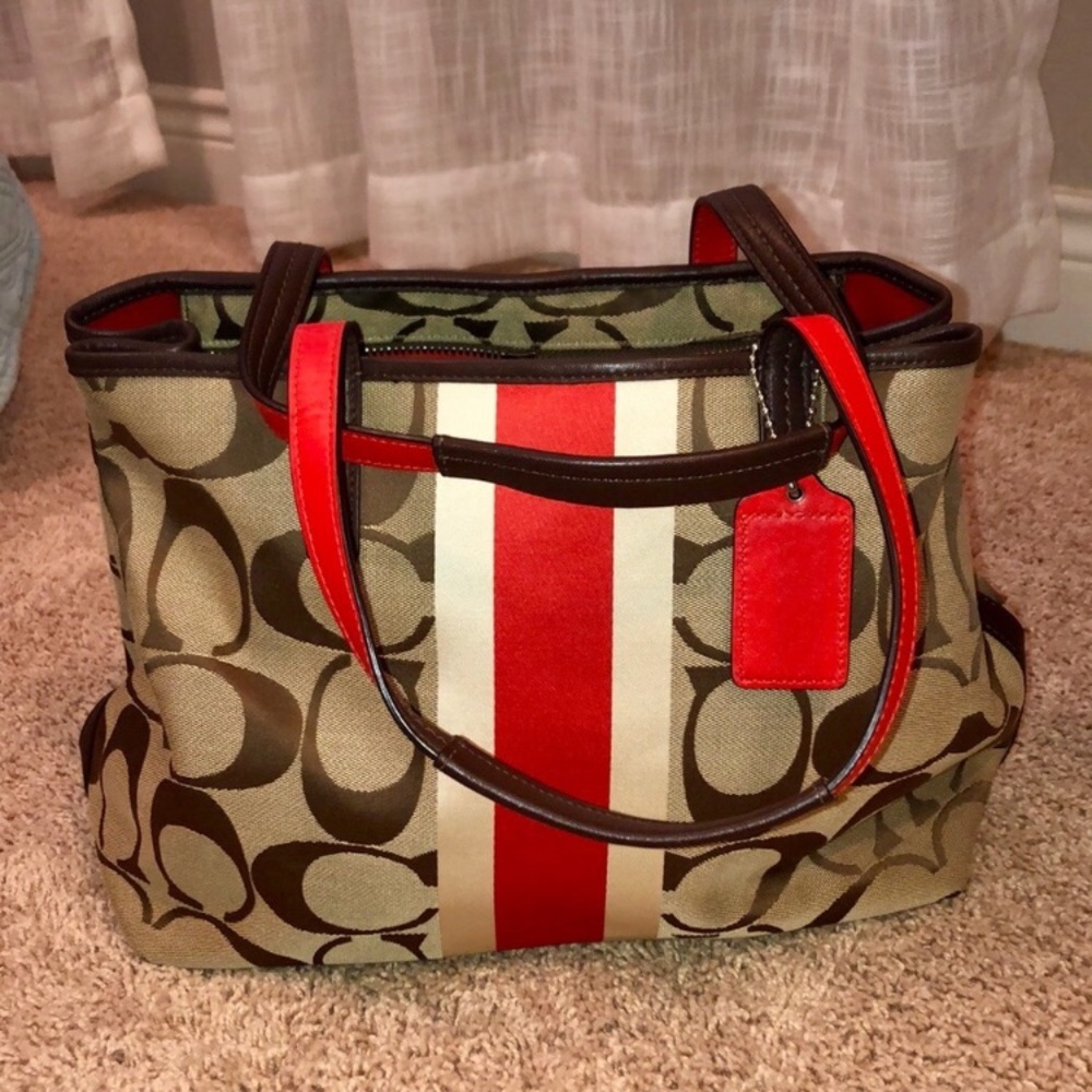 NWOT Coach tote Tan and Orange SOLD